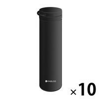 冷温スリム水筒 10個セット ブラック 熱中症対策用品 オールシーズン 3WAY ストラップ付き 冷温ボトル 企業 団体用 KO426（直送品）