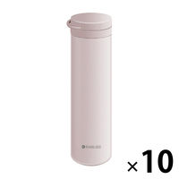 冷温スリム水筒 10個セット ピンク 熱中症対策用品 オールシーズン 3WAY ストラップ付き 冷温ボトル 企業 団体用 KO426（直送品）