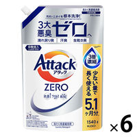 アタックゼロ（Attack ZERO） 詰め替え 超特大 1540g 1箱（6個入） 衣料用洗剤 花王　(旧品)