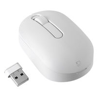 ナカバヤシ 無線静音 カードサイズマウス 3ボタン BlueLED ホワイト MUS-RKT246W 1個（直送品）