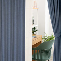 サンローズ 4枚組 カーテン レースカーテンセット マーベル 1000×1000mm ネイビー 1セット(4枚入)（直送品）