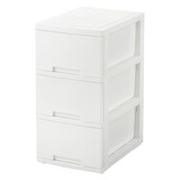 タマハシ ニューライフ スリム収納ボックス3段 ホワイト 489186 1個（直送品）