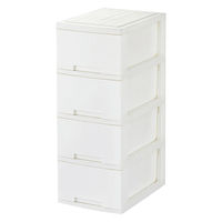 タマハシ ニューライフ スリム収納ボックス4段 ホワイト 489187 1個（直送品）