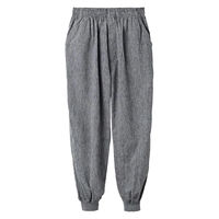 ケアファッション 麻混楊柳リブパンツ ブラック L W013982922 1着（直送品）