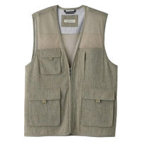 ケアファッション 麻混楊柳多機能ポケットベスト カーキ M W018213801 1着（直送品）