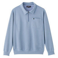 ケアファッション ハーフジップポロ衿トレーナー サックス L W0182184022 1着（直送品）