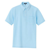 アイトス ボタンダウン半袖ポロ サックス S 7617-107-S 7617 1枚（直送品）