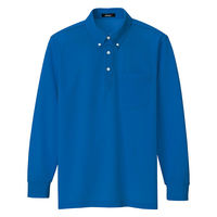 アイトス ボタンダウン長袖ポロ ブルー S 7616-106-S 7616 1枚（直送品）