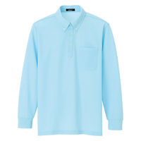 アイトス ボタンダウン長袖ポロ サックス 5L 7616-107-5L 7616 1枚（直送品）