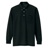 アイトス ボタンダウン長袖ポロ ブラック 6L 7616-110-6L 7616 1枚（直送品）