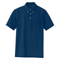 アイトス ボタンダウン半袖ポロ ネイビー 4L 7617-108-4L 7617 1枚（直送品）