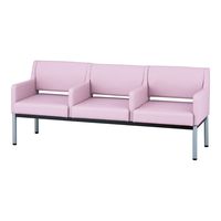 アズワン ロビーベンチ(肘置き付)1800×610×420×760mm ピーチ ARE1800-P 1台 9-1553-02（直送品）