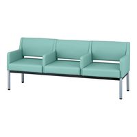 アズワン ロビーベンチ(肘置き付)1200×610×420×760mm キウイ ARE1200-G 1台 9-1552-03（直送品）