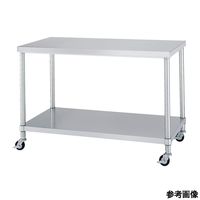 アズワン 静音ステンレス作業台(ベタ棚) キャスター付 幅600×奥行450×高さ800mm WBC-6045-SI_U75 1個（直送品）