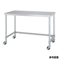 アズワン 静音ステンレス作業台(三方枠) キャスター付 幅900×奥行600×高さ800mm WTNC-9060-SI_U75 1個（直送品）