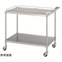 ステンレスワゴン(ベタ棚/ガード付1段・ガードナシ1段)SUS430 900×600×800mm M11-9060-800-RE100_SH（直送品）