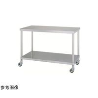 アズワン ステンレス作業台(ベタ棚/キャスター付)SUS430 750×450×800mm WBC-7545-800-RE100 1台（直送品）