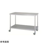 アズワン ステンレス作業台(ベタ棚/キャスター付)SUS430 450×450×1200mm WBC-4545-1200-NE100 1台（直送品）