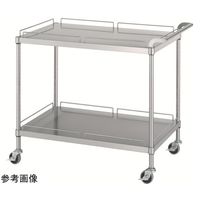 アズワン ステンレスワゴン(ベタ棚/ガード付2段)SUS304 750×450×800mm MN20-7545-800-RE75_SH 1台（直送品）