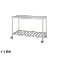 アズワン ステンレス作業台(スノコ棚/キャスター付)SUS304 450×450×800mm WSNC-4545-800-NE100 1台（直送品）