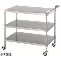 ステンレスワゴン(ベタ棚/ガードナシ3段)SUS304 600×450×1200mm MN03-6045-1200-SNE100_SH 1台（直送品）