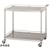 ステンレスワゴン(パンチング棚/ガード付2段)SUS430 600×450×800mm PM20-6045-800-NE100_SH 1台（直送品）