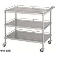 ステンレスワゴン(ベタ棚/ガード付3段)SUS304 900×450×800mm MN30-9045-800-SNE75_SH 1台（直送品）