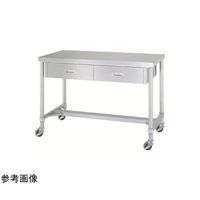 ステンレス作業台(片面引出・H枠/キャスター付)SUS304 750×600×800mm WDHNC-7560-800-RE100 1台（直送品）