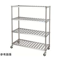 ステンレスラック(スノコ棚4段/キャスター付)SUS304 738×438×1800mm RSN4C-7545-1800-NE100 1台（直送品）