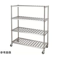 ステンレスラック(スノコ棚4段/キャスター付)SUS304 1788×888×1800mm RSN4C-18090-1800-NE100（直送品）