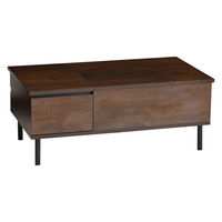 タマリビング リフティングテーブル 幅900×奥行500×高さ370～600mm ウォルナット 1台（直送品）