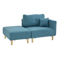 タマリビング ファボ 1人掛カウチソファ オットマン セット ブルー 1セット（直送品）