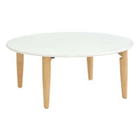 タマリビング スモーキー 折り畳みテーブル スモーキー 丸 幅800×奥行800×高さ330mm ホワイト 1台（直送品）