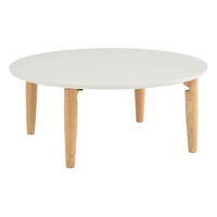 タマリビング スモーキー 折り畳みテーブル スモーキー 丸 幅800×奥行800×高さ330mm ホワイトベージュ 1台（直送品）