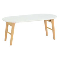 タマリビング スモーキー 折り畳みテーブル 楕円 幅800×奥行400×高さ330mm ホワイト 1台（直送品）
