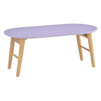 タマリビング スモーキー 折り畳みテーブル 楕円 幅800×奥行400×高さ330mm パープル 1台（直送品）