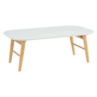 タマリビング スモーキー 折り畳みテーブル 幅900×奥行500×高さ330mm ホワイト 1台（直送品）