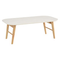 タマリビング スモーキー 折り畳みテーブル 幅900×奥行500×高さ330mm ホワイトベージュ 1台（直送品）