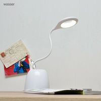 大河商事 充電式LEDデスクライト 無段階調光・フレキシブルアーム ホワイト wasser32 1台（直送品）