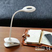 大河商事 充電式LEDクリップライト 無段階調光・目に優しい ホワイト wasser34 1台（直送品）