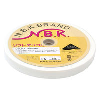 日本紐釦貿易 ソフトオリゴム 幅15mm×15m巻 白 F10-SFT15-W 1巻15m（直送品）