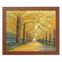 オノエ・メグミ 刺しゅうキットシリーズ 木々の彩り 黄金色の散歩道・7493 OLY-K7493 1組（直送品）