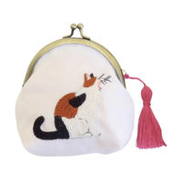 キャットコレクション フランス刺しゅうキット がまぐちポーチ あくびニャンコ・9068 OLY-K9068 1組（直送品）