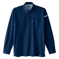 Asahicho(旭蝶繊維) 0024 長袖ニットシャツ ネイビー 6Lサイズ 1枚（直送品）