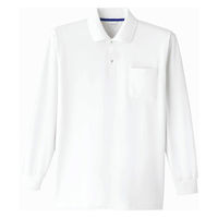 Asahicho(旭蝶繊維) E0015 長袖ポロシャツ ホワイト 4Lサイズ 1枚（直送品）