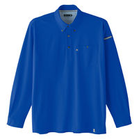 Asahicho(旭蝶繊維) 0024 長袖ニットシャツ ブルー 3Lサイズ 1枚（直送品）