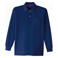 Asahicho(旭蝶繊維) E0015 長袖ポロシャツ ネイビー 4Lサイズ 1枚（直送品）