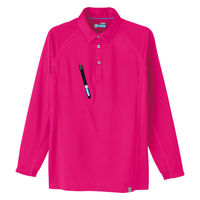 Asahicho(旭蝶繊維) 0017 長袖ポロシャツ ショッキングピン 5Lサイズ 1枚（直送品）
