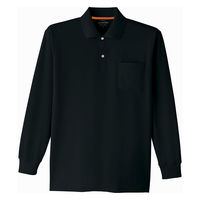 Asahicho(旭蝶繊維) E0015 長袖ポロシャツ ブラック 6Lサイズ 1枚（直送品）