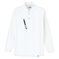 Asahicho(旭蝶繊維) 0017 長袖ポロシャツ ホワイト 4Lサイズ 1枚（直送品）